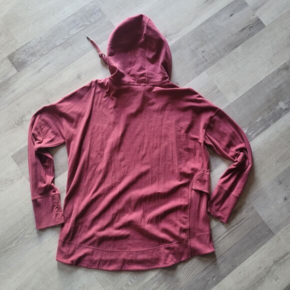 Sweaty Betty London Scuba Hoodie Tunic Sweatshirt Women 2XL Maroon Red Jacket - Picture 7 of 7